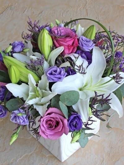 Purple Marble Elegance Floral Arrangement