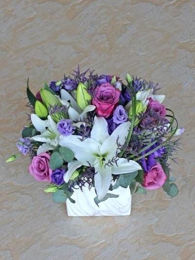 Purple Marble Elegance Floral Arrangement