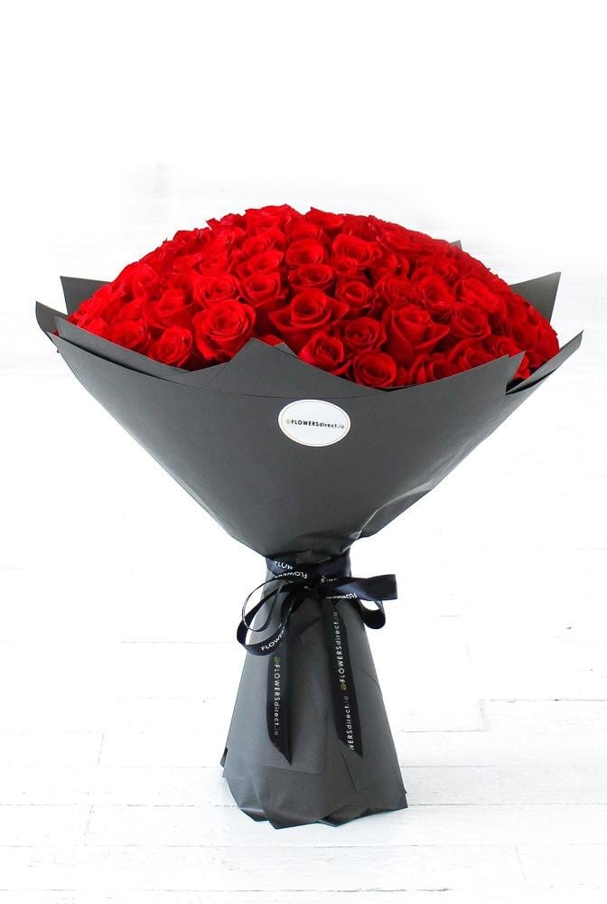 200 Long Stem Red Rose Hand-tied - Harrys Flowers London