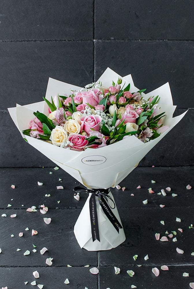 Pink Blush Hand-tied - Harrys Flowers London