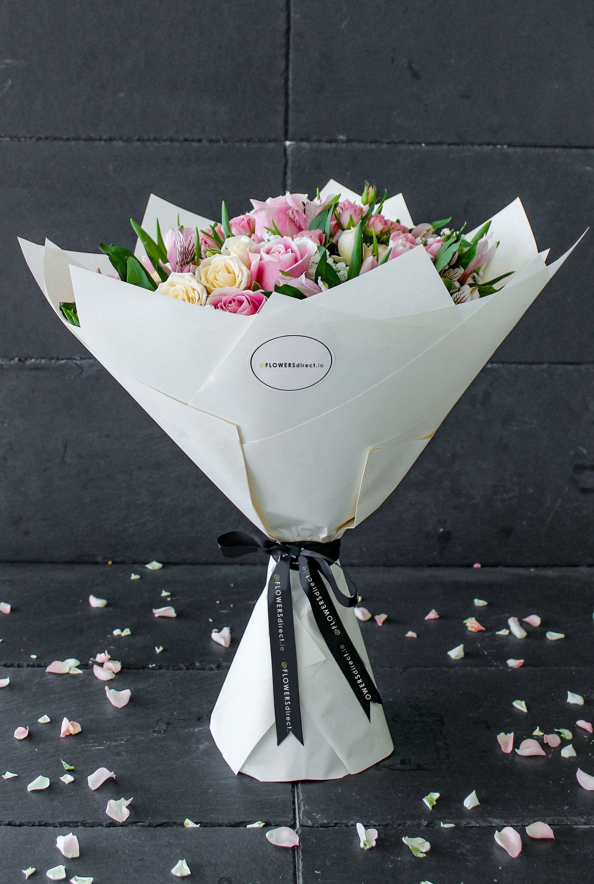 Pink Blush Hand-tied - Harrys Flowers London