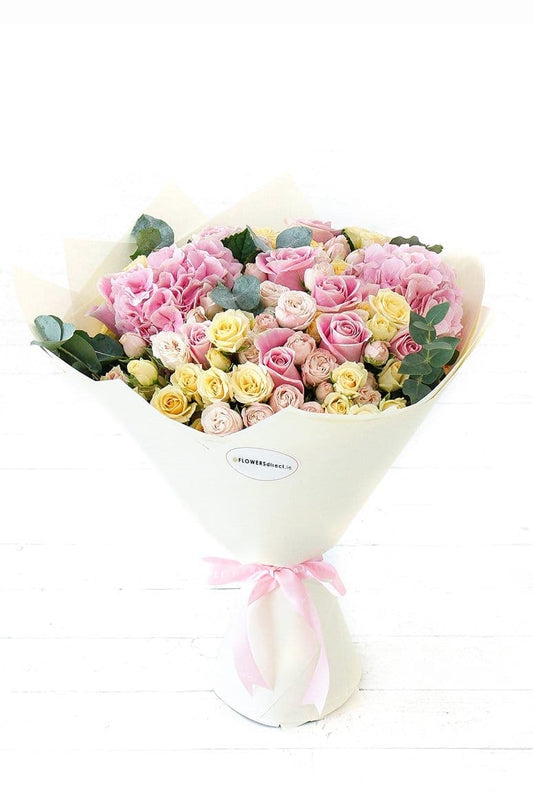 Pink Delight Hand-tied Bouquet - Harrys Flowers London