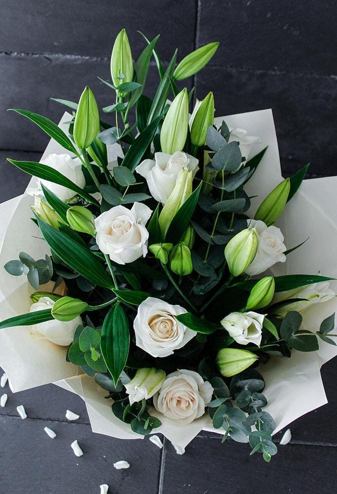 Pure Elegance Hand-tied - Harrys Flowers London