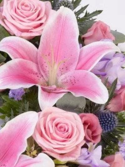 Rose and Lily Spray Pink - Harrys Flowers London