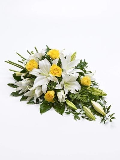 Rose and Lily Spray Yellow & White - Harrys Flowers London
