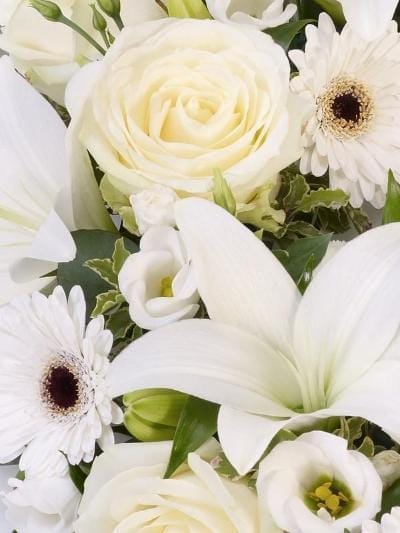 Rose and Lily Wreath White - Harrys Flowers London