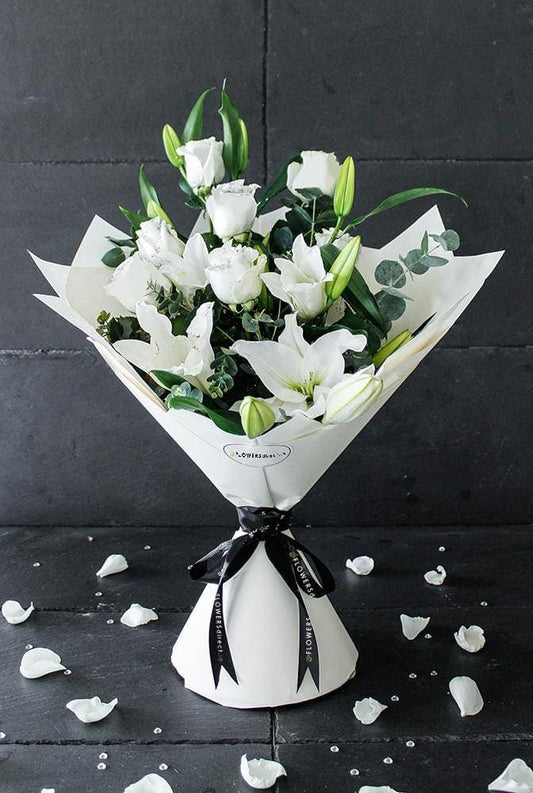 The Pure Elegance Hand-tied - Harrys Flowers London