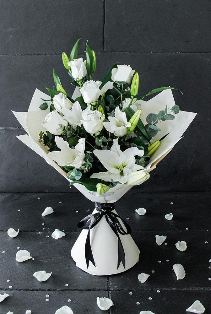 The Pure Elegance Hand-tied - Harrys Flowers London