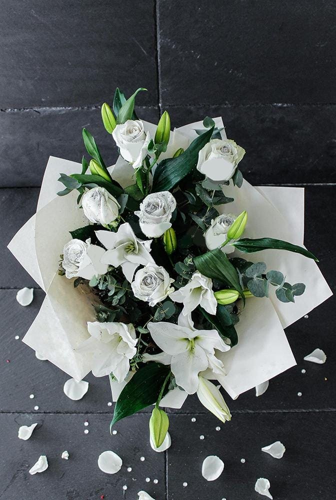 The Pure Elegance Hand-tied - Harrys Flowers London