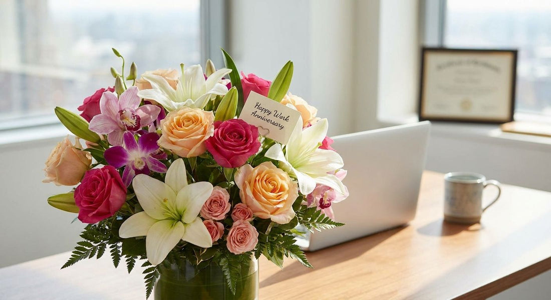 Flowers for a work anniversary milestone gift