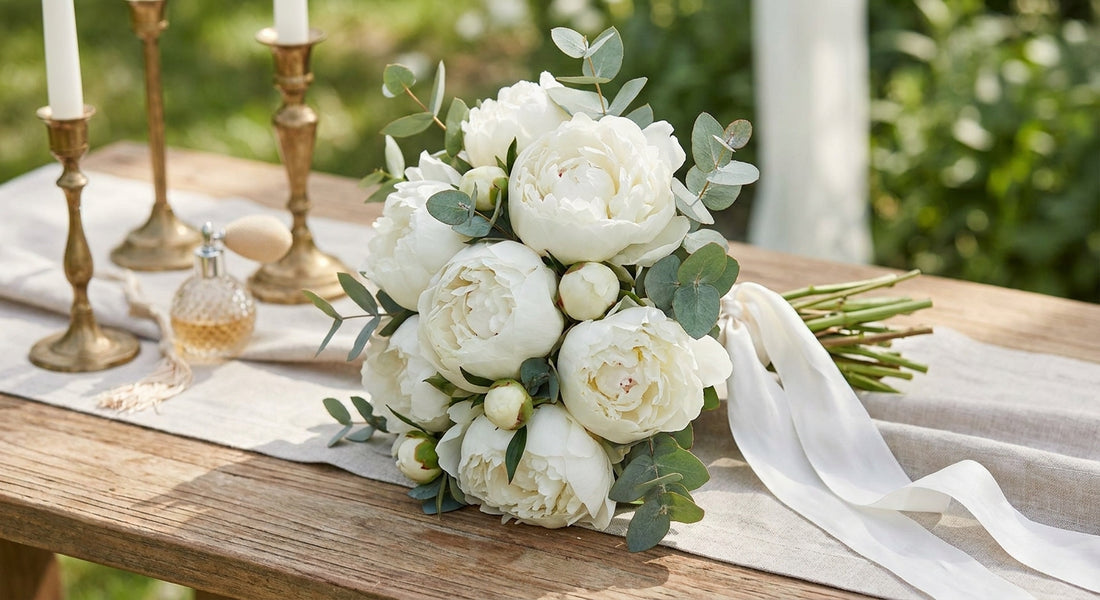 White peonies for wedding bouquets