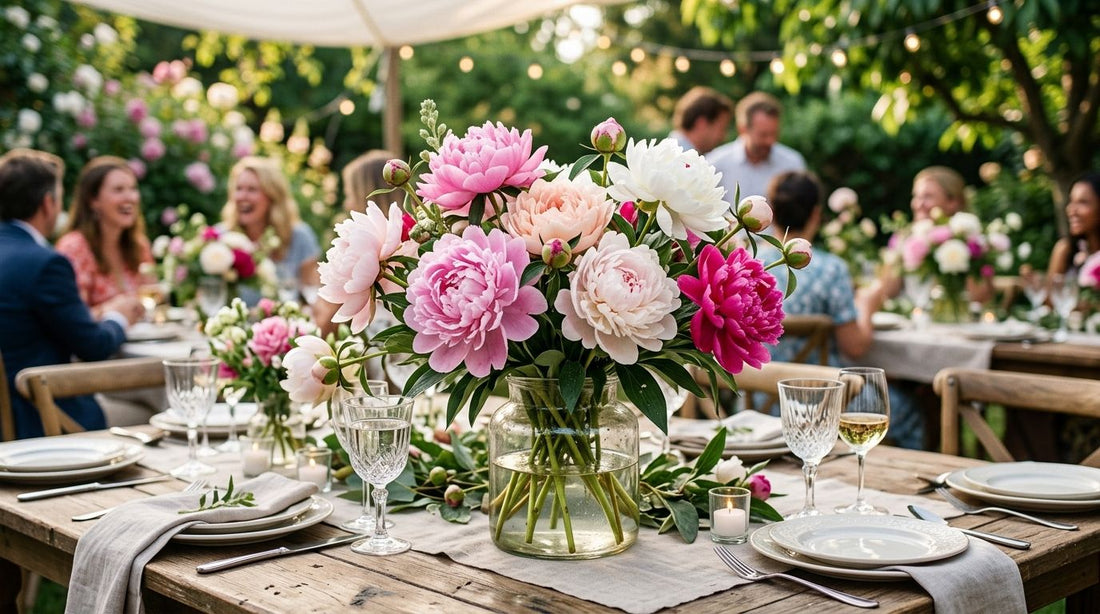 How to keep peonies fresh in a summer garden party setting