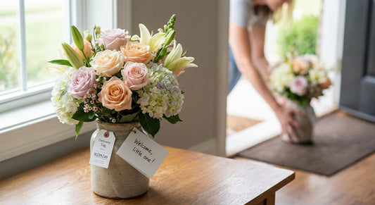 New baby flower bouquets delivered same day