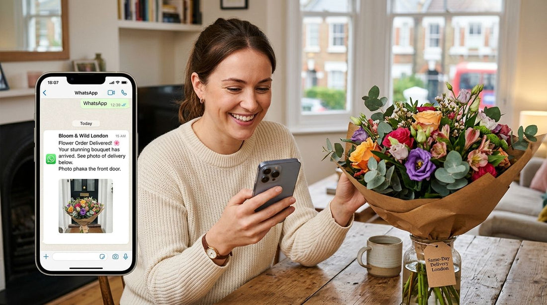 How to get WhatsApp delivery updates for a same-day flower order