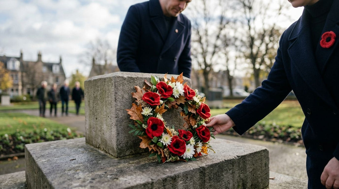 Flowers for a Remembrance Day tribute