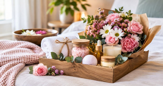 Spa hamper and flower gift sets for pampering days