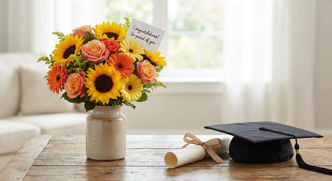 Exam results celebration flowers