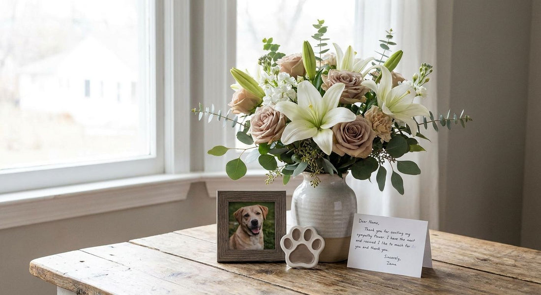 Pet sympathy flowers for the loss of a pet