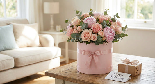 Hat box flower deliveries for birthday surprises