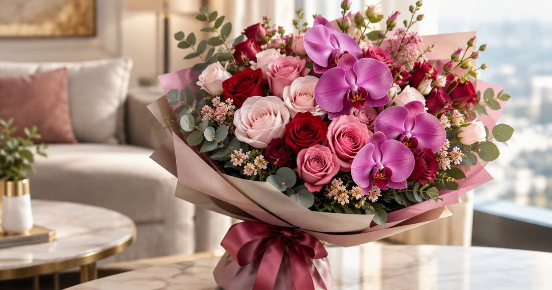 Best orchid and rose combination bouquets for a luxury gift
