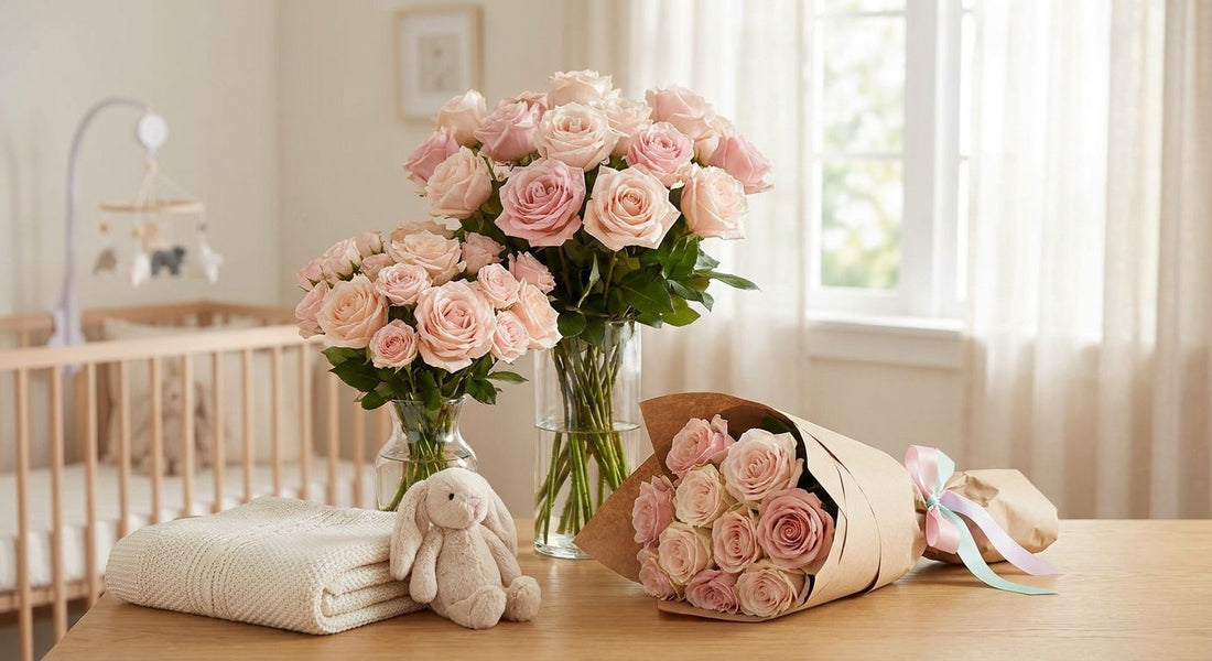 Best pink rose bouquets for a new baby girl gift