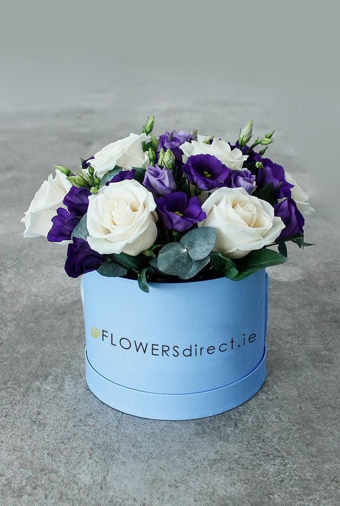 Baby Boy Blue Hatbox - Harrys Flowers London
