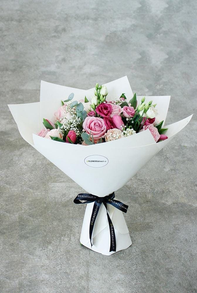 Blushing Beauty Bouquet - Harrys Flowers London