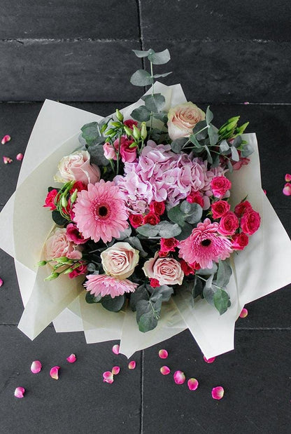 Pink Perfection Hand-tied - Harrys Flowers London