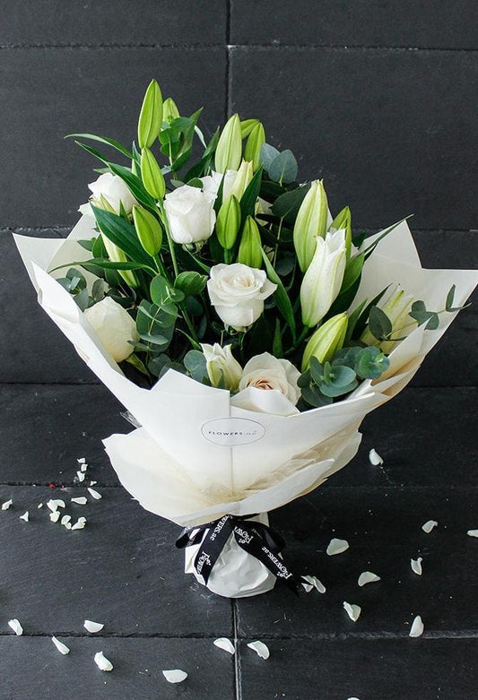 Pure Elegance Hand-tied - Harrys Flowers London