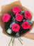 Six Pink Roses - Harrys Flowers London